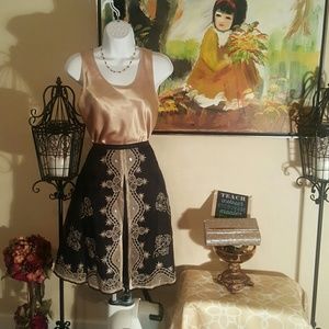 Indian inspired Black and Gold Skirt